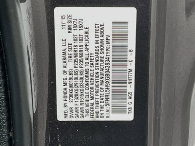 2016 Honda Odyssey Touring Elite