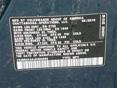 2018 Volkswagen Atlas SEL Premium 4Motion